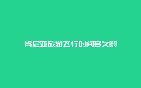 肯尼亚旅游飞行时间多久啊