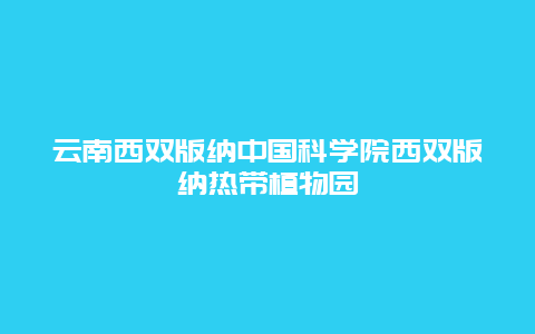 云南西双版纳中国科学院西双版纳热带植物园