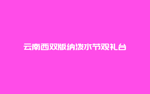 云南西双版纳泼水节观礼台