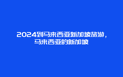 2024到马来西亚新加坡旅游，马来西亚的新加坡