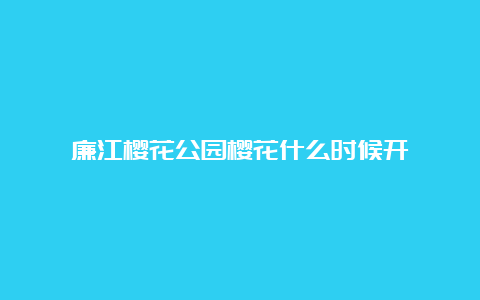 廉江樱花公园樱花什么时候开