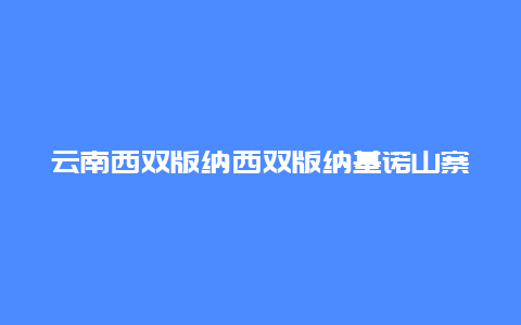 云南西双版纳西双版纳基诺山寨