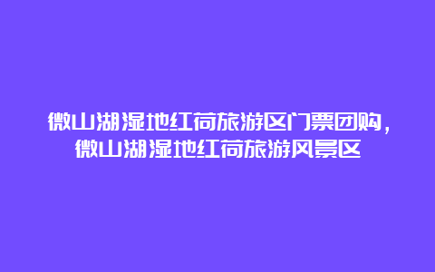 微山湖湿地红荷旅游区门票团购，微山湖湿地红荷旅游风景区