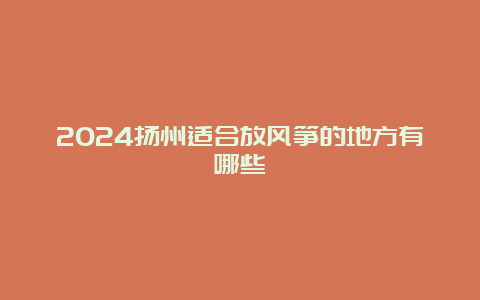 2024扬州适合放风筝的地方有哪些