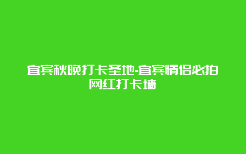 宜宾秋晚打卡圣地-宜宾情侣必拍网红打卡墙