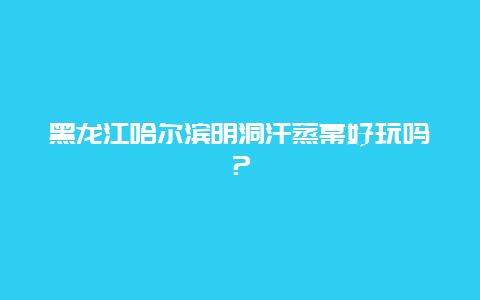 黑龙江哈尔滨明洞汗蒸幕好玩吗？