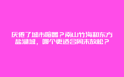 厌倦了城市喧嚣？南山竹海和东方盐湖城，哪个更适合周末放松？