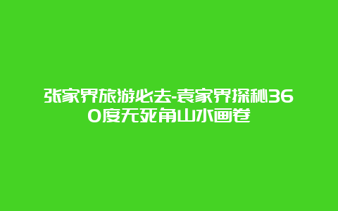 张家界旅游必去-袁家界探秘360度无死角山水画卷