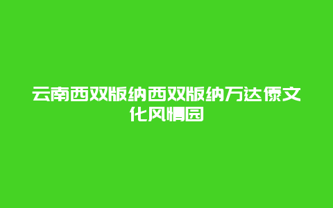 云南西双版纳西双版纳万达傣文化风情园