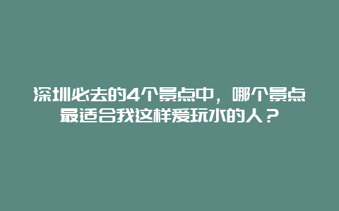 深圳必去的4个景点中，哪个景点最适合我这样爱玩水的人？