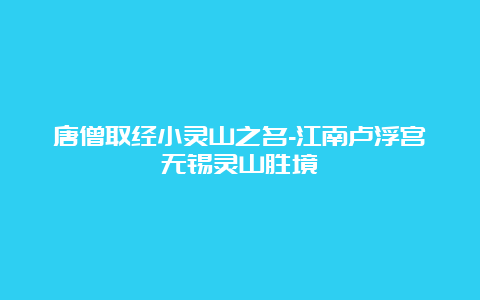 唐僧取经小灵山之名-江南卢浮宫无锡灵山胜境