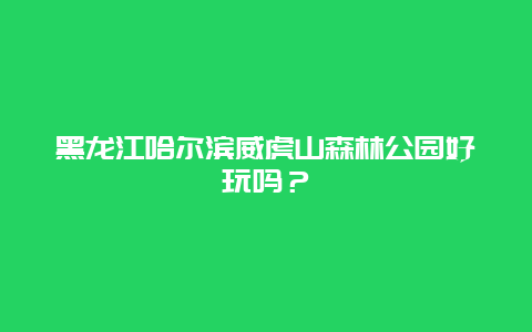 黑龙江哈尔滨威虎山森林公园好玩吗？