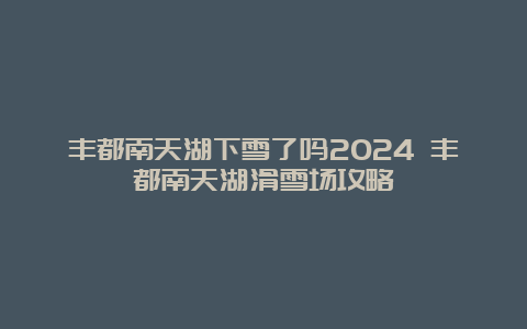 丰都南天湖下雪了吗2024 丰都南天湖滑雪场攻略