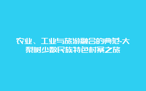 农业、工业与旅游融合的典范-大梨树少数民族特色村寨之旅