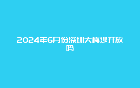 2024年6月份深圳大梅沙开放吗