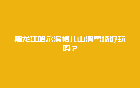 黑龙江哈尔滨帽儿山滑雪场好玩吗？