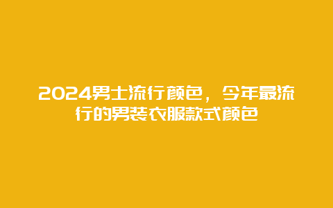 2024男士流行颜色，今年最流行的男装衣服款式颜色