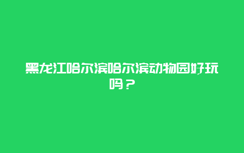 黑龙江哈尔滨哈尔滨动物园好玩吗？