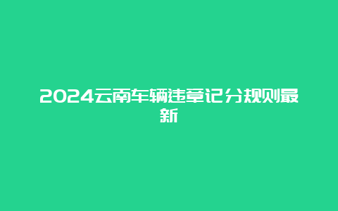 2024云南车辆违章记分规则最新