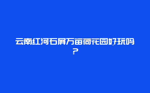 云南红河石屏万亩荷花园好玩吗？