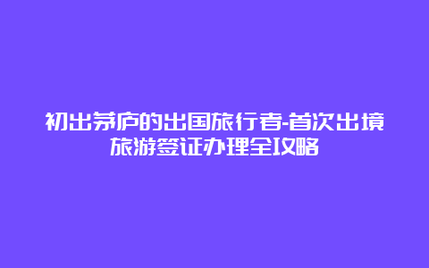 初出茅庐的出国旅行者-首次出境旅游签证办理全攻略