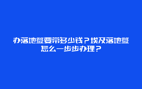 办落地签要带多少钱？埃及落地签怎么一步步办理？