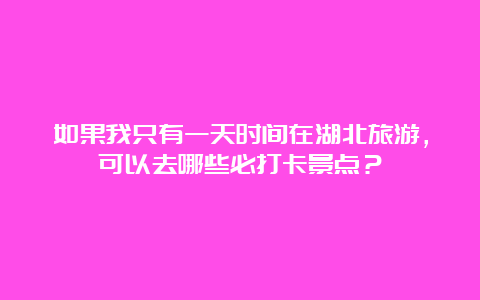 如果我只有一天时间在湖北旅游，可以去哪些必打卡景点？