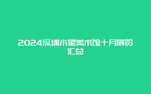 2024深圳木星美术馆十月展览汇总