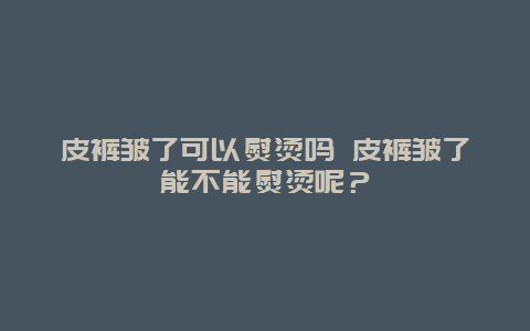 皮裤皱了可以熨烫吗 皮裤皱了能不能熨烫呢？