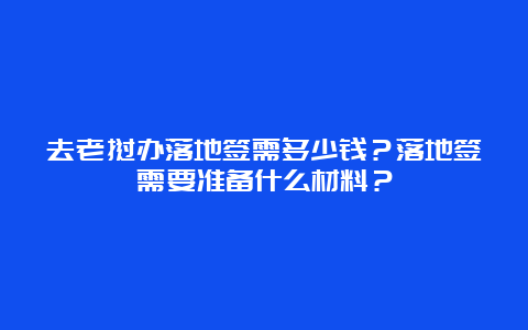 去老挝办落地签需多少钱？落地签需要准备什么材料？