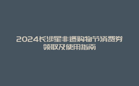 2024长沙星非遗购物节消费券领取及使用指南