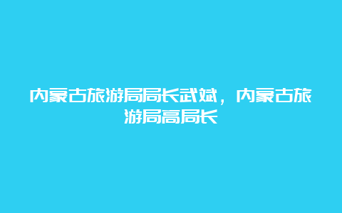 内蒙古旅游局局长武斌，内蒙古旅游局高局长