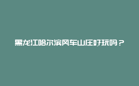 黑龙江哈尔滨风车山庄好玩吗？