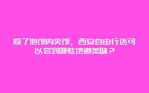 除了泡馍肉夹馍，西安自由行还可以尝到哪些地道美味？