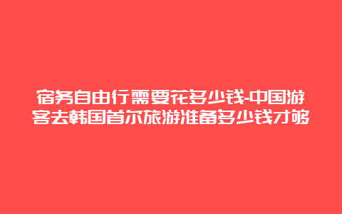 宿务自由行需要花多少钱-中国游客去韩国首尔旅游准备多少钱才够