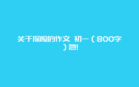 关于探险的作文 初一（800字）急!