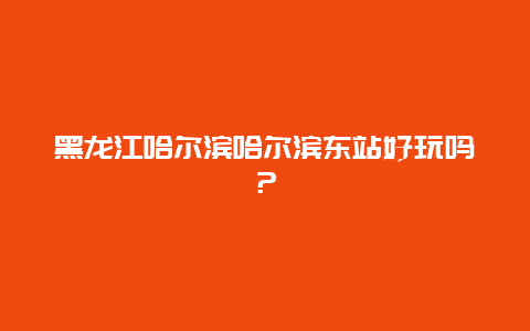 黑龙江哈尔滨哈尔滨东站好玩吗？