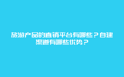 旅游产品的直销平台有哪些？自建渠道有哪些优势？