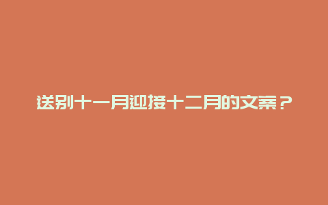 送别十一月迎接十二月的文案？