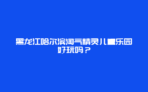 黑龙江哈尔滨淘气精灵儿童乐园好玩吗？