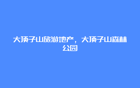 大顶子山旅游地产，大顶子山森林公园