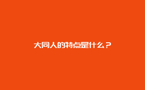 大同人的特点是什么？