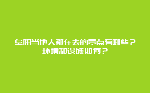 阜阳当地人都在去的景点有哪些？环境和设施如何？