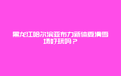 黑龙江哈尔滨亚布力新体委滑雪场好玩吗？