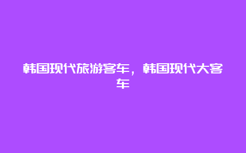 韩国现代旅游客车，韩国现代大客车