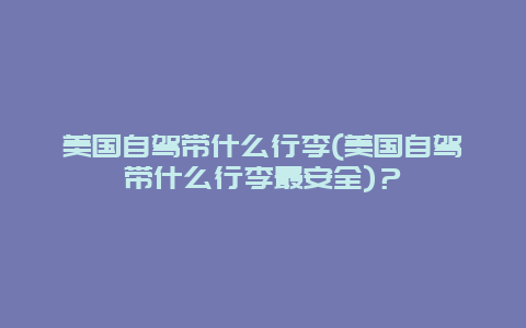 美国自驾带什么行李(美国自驾带什么行李最安全)？