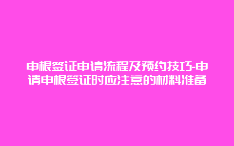 申根签证申请流程及预约技巧-申请申根签证时应注意的材料准备