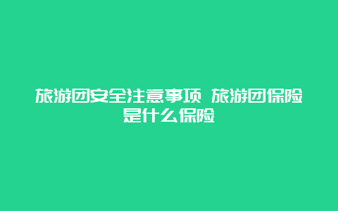 旅游团安全注意事项 旅游团保险是什么保险