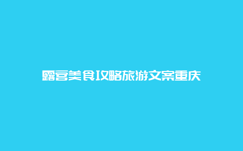 露营美食攻略旅游文案重庆