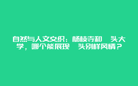 自然与人文交织：杨枝寺和汕头大学，哪个能展现汕头别样风情？